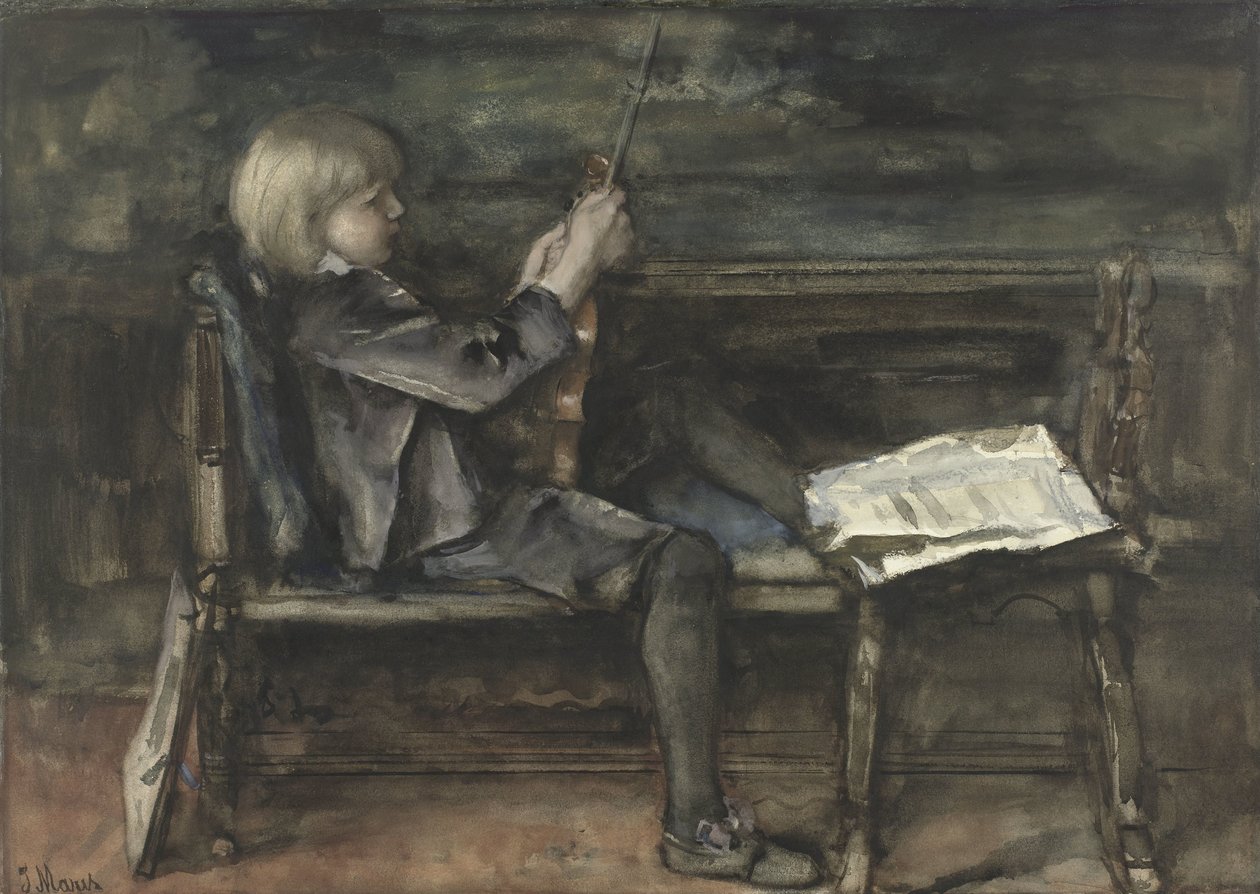 Portrét Willema Matthijse Marise s houslemi od Jacob Maris