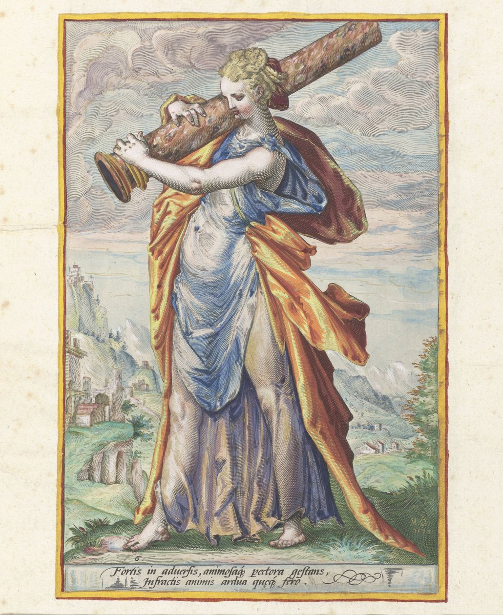 Síla (Fortitudo) Ctnosti (název seriálu) od Jacob Matham (attributed to)