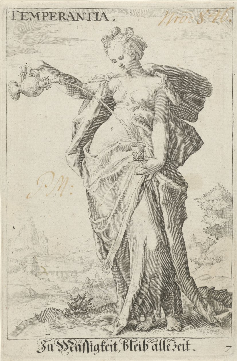 Matigheid (umírněnost) Temperance (název na předmětu) od Jacob Matham (attributed to)