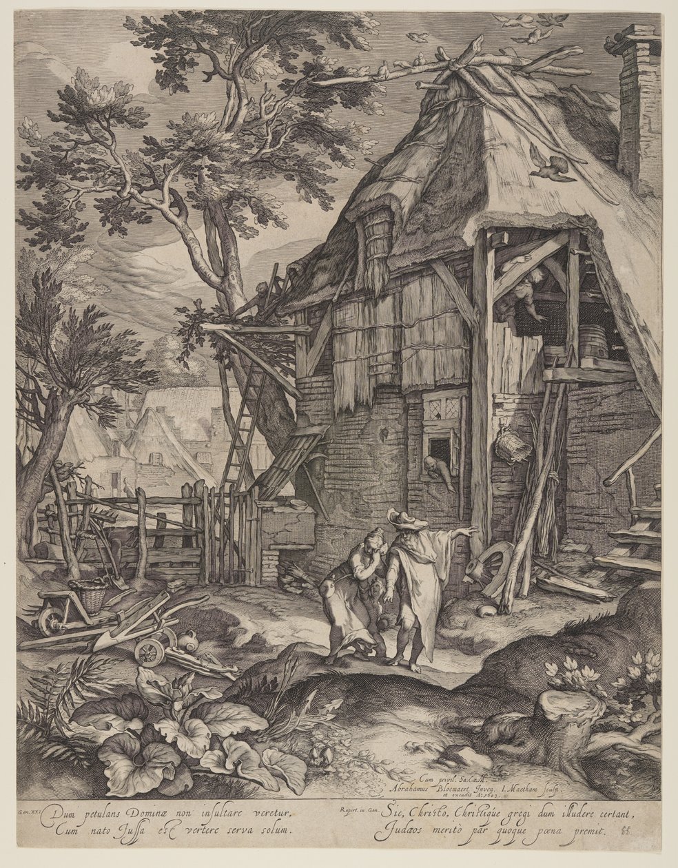 Abraham vyhání Hagar od Jacob Matham