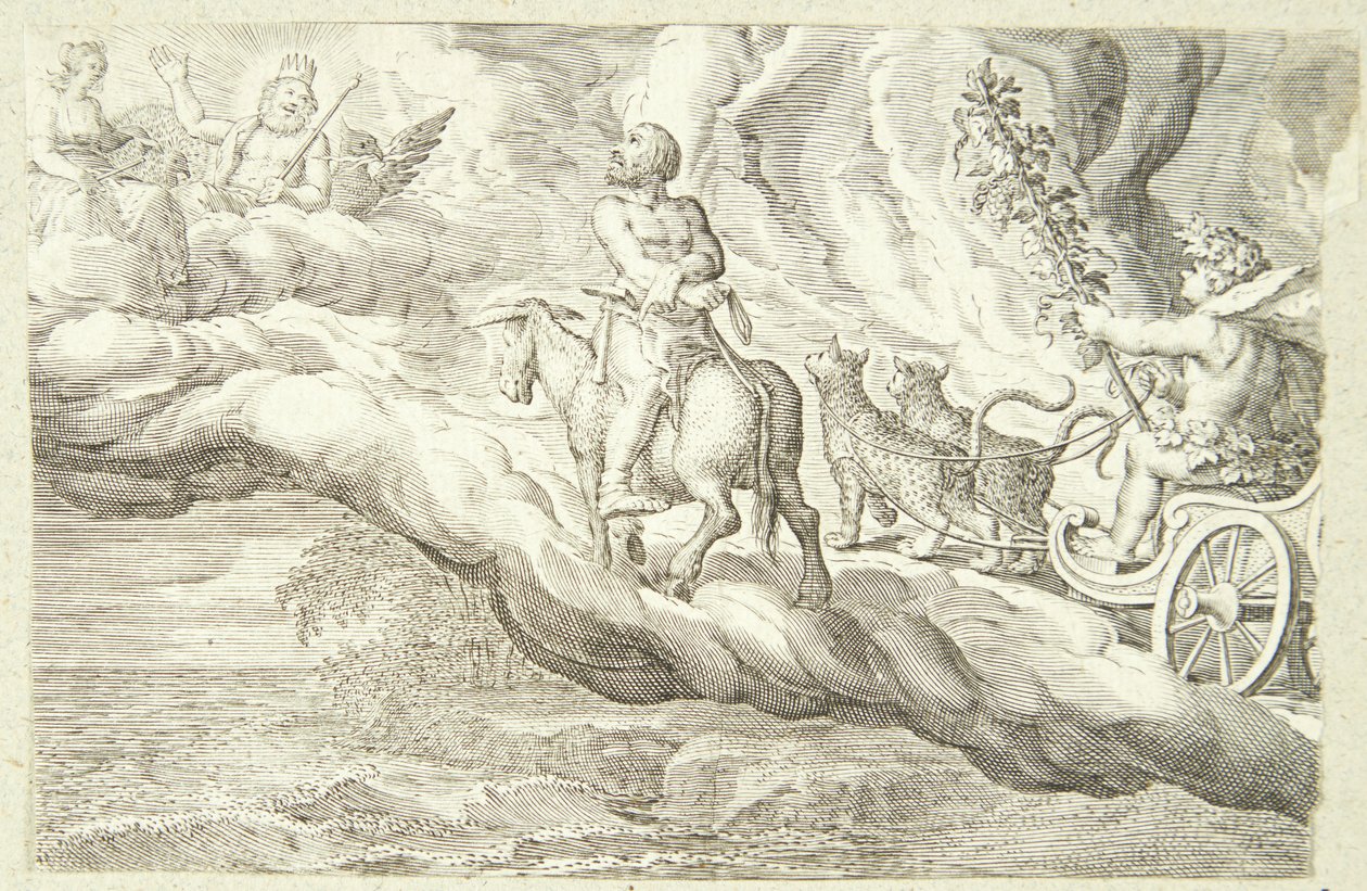 Bacchus a Vulcan se vracejí na Olymp od Jacob Matham