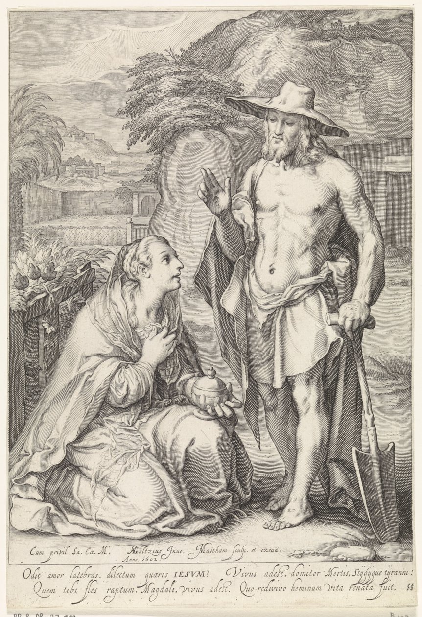 Kristus se zjevuje Marii Magdaleně (Noli me tangere) od Jacob Matham