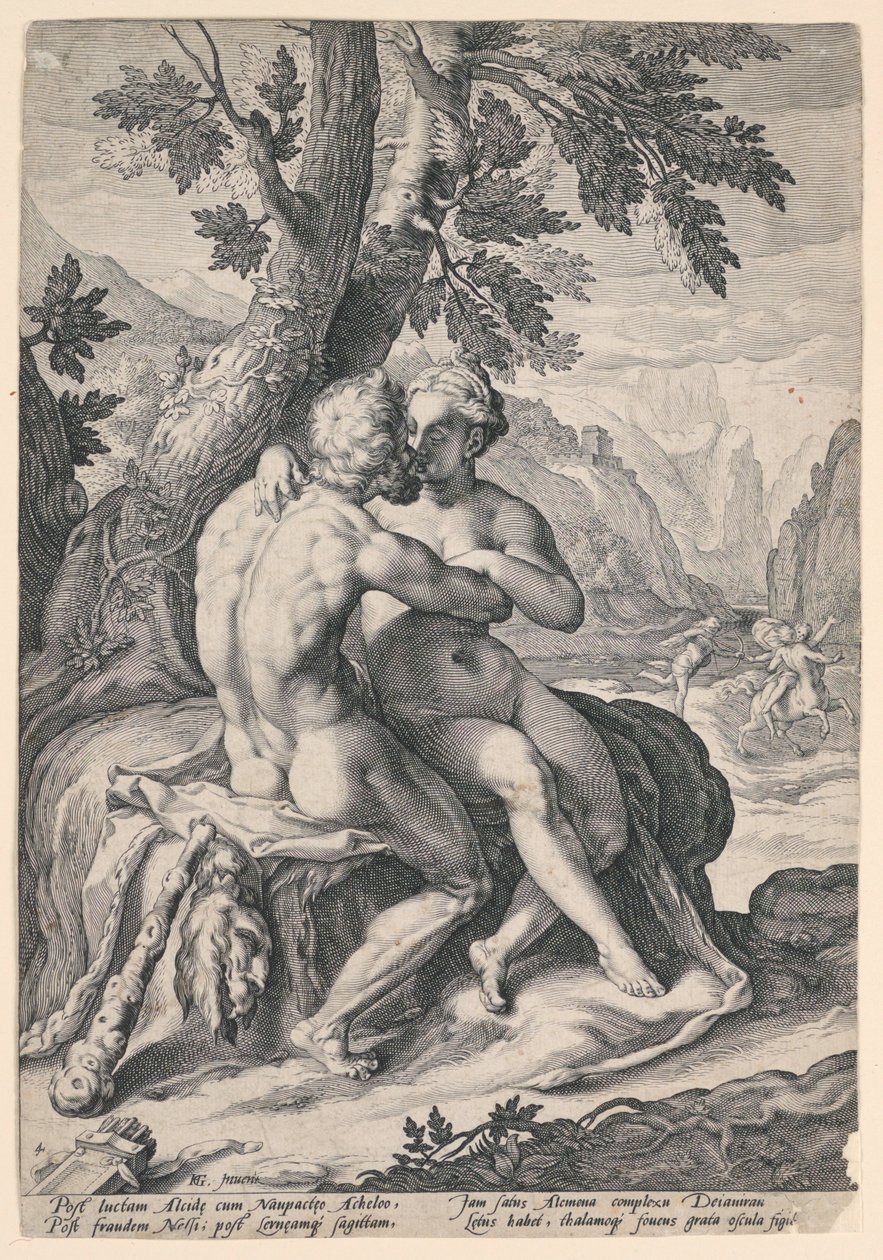 Hercules a Dejanira ze série Lásky bohů od Jacob Matham