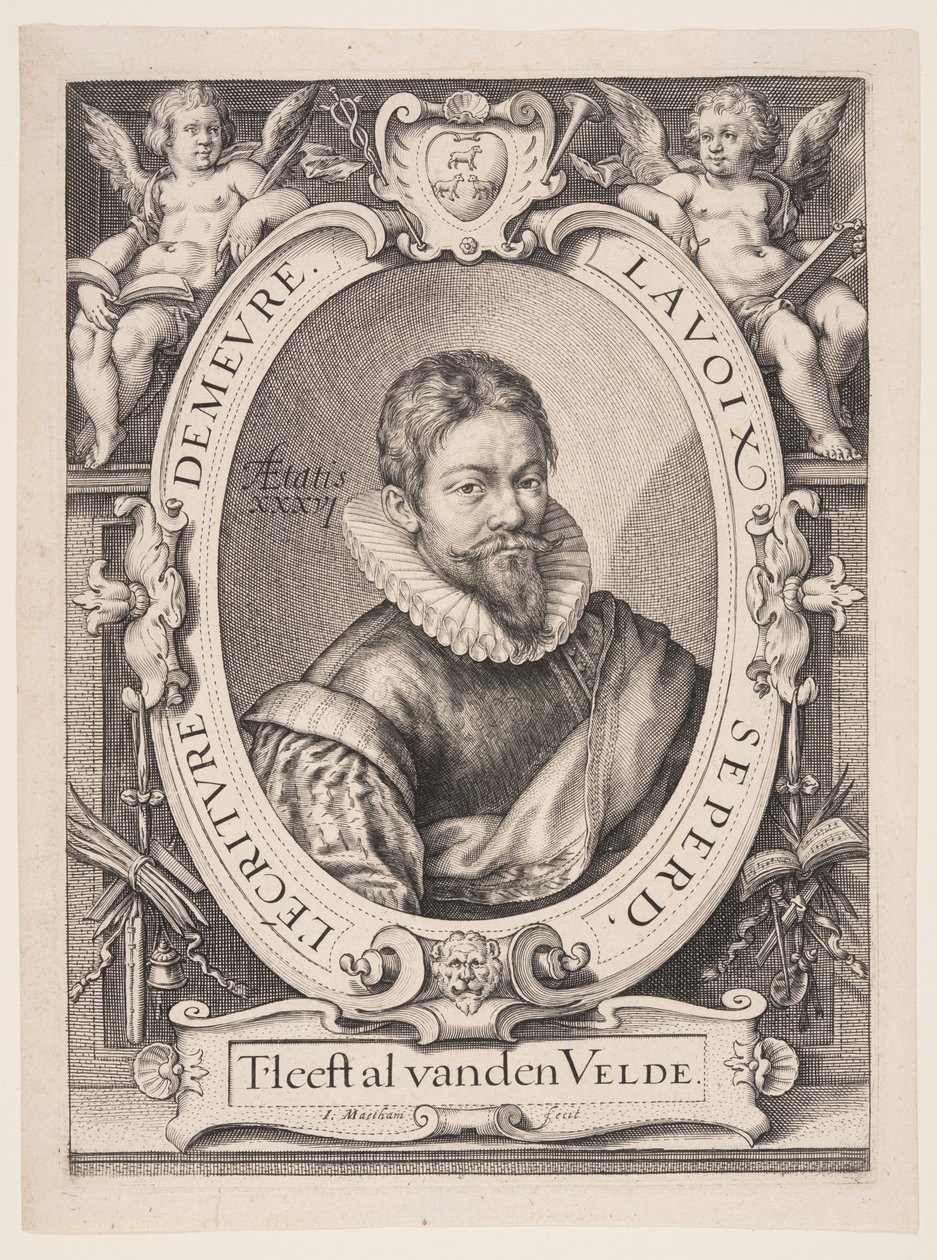 Jan van de Velde starší, kaligraf v Haarlemu od Jacob Matham