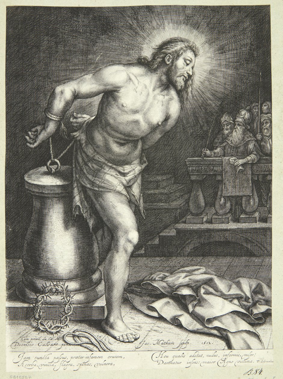 Ježíš u sloupu (po opletení kůže) od Jacob Matham