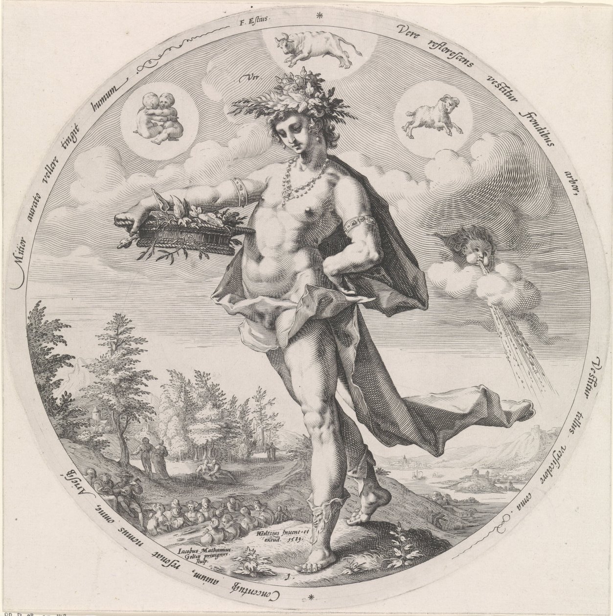 jaro (daleko) Ver (název na objektu) The Four Seasons (název série) od Jacob Matham