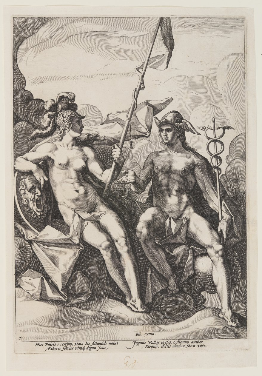 Pallas Athéna a Merkur od Jacob Matham