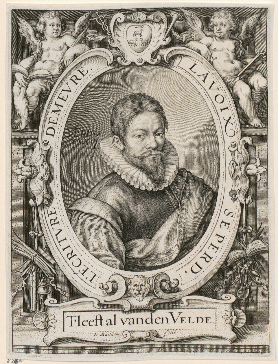 Portrét Jana van de Velde staršího od Jacob Matham