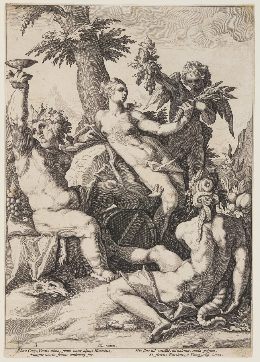 Venuše, Bakchus a Ceres od Jacob Matham