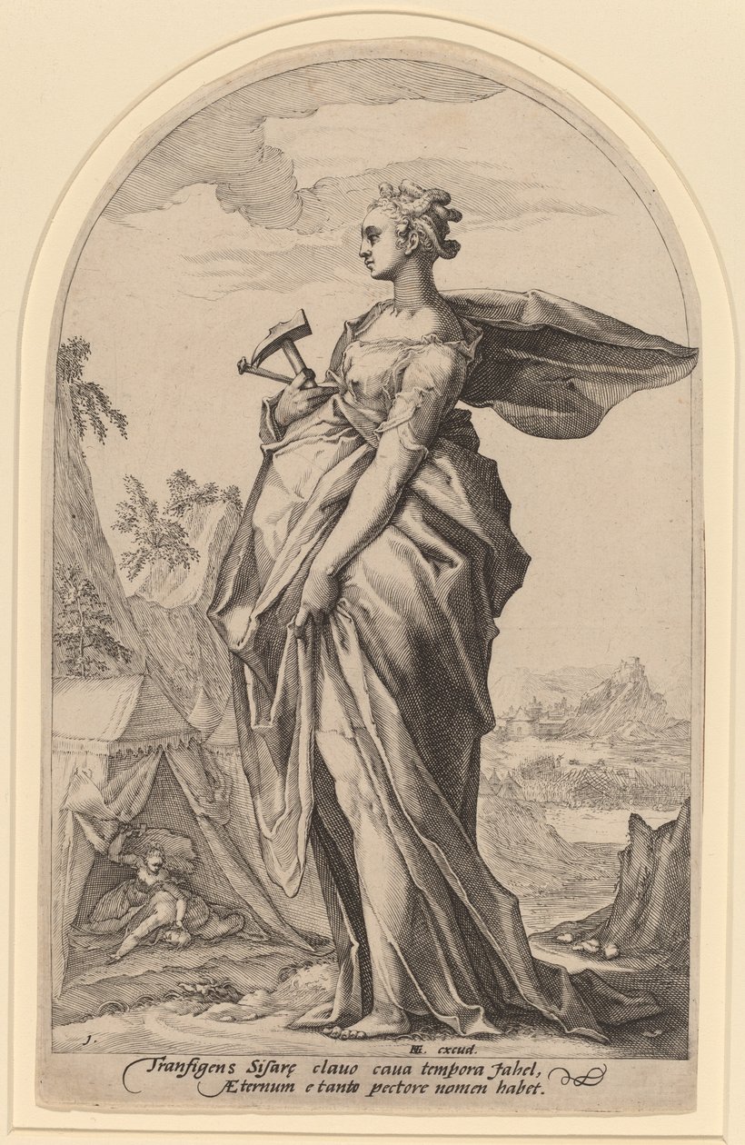 Vězení a sestra od Jacob Matham after Hendrik Goltzius