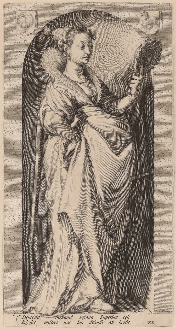 Hrdost od Jacob Matham after Hendrik Goltzius