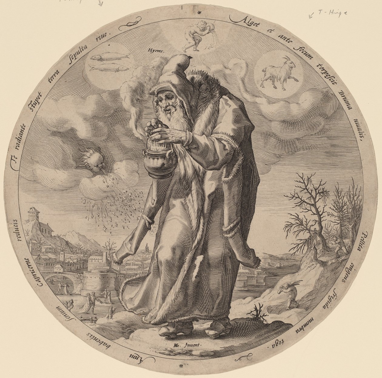 Zima od Jacob Matham after Hendrik Goltzius