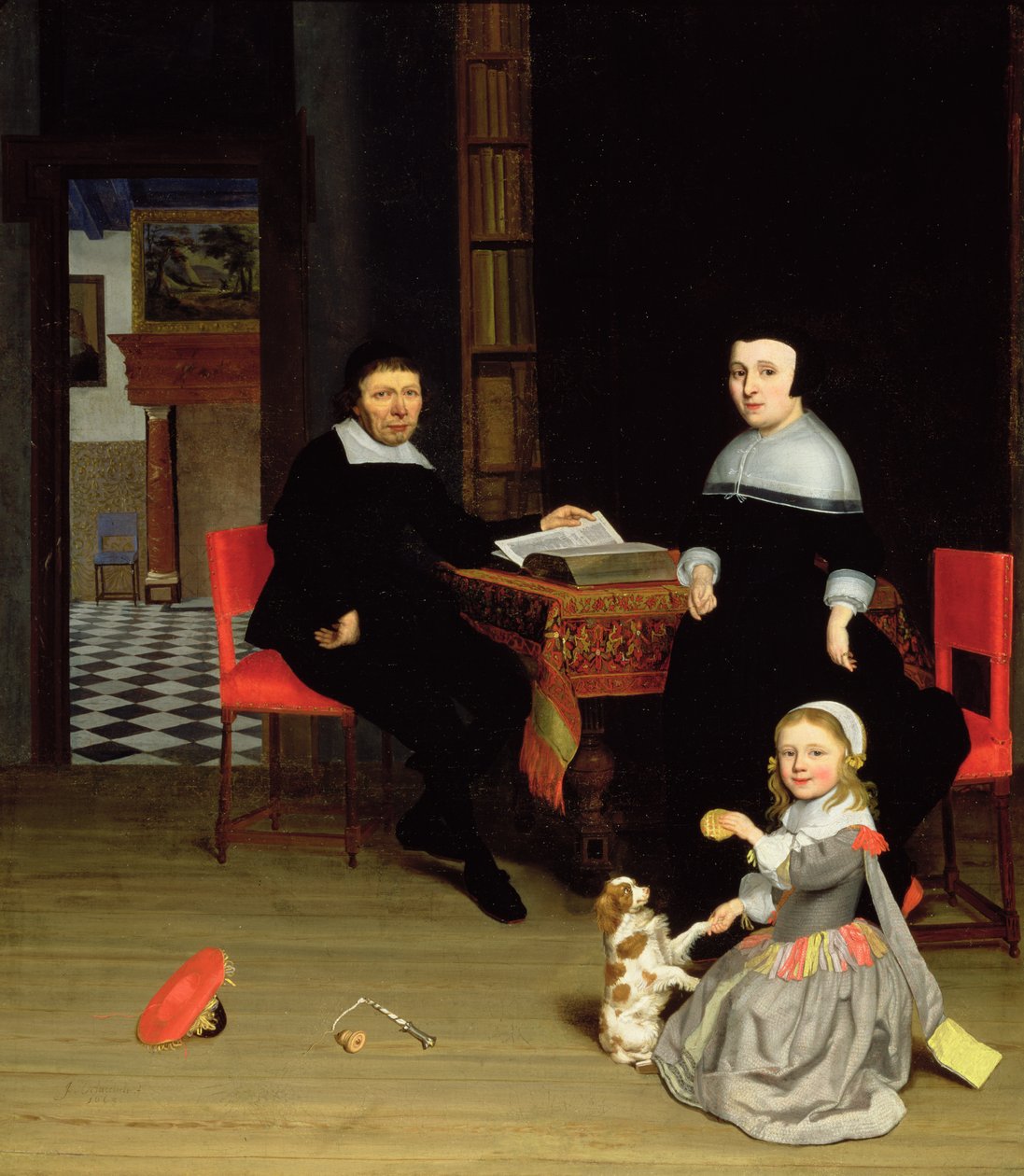 Portrét rodiny, 1663 od Jacob Lucasz Ochtervelt