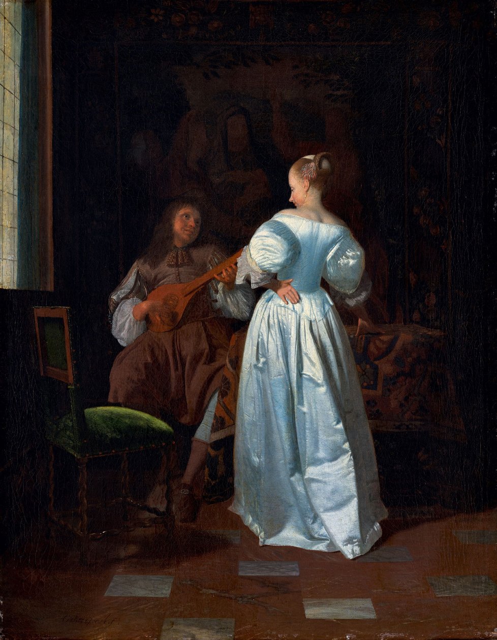 Serenáda, asi 1669 (olej na plátně) od Jacob Ochtervelt