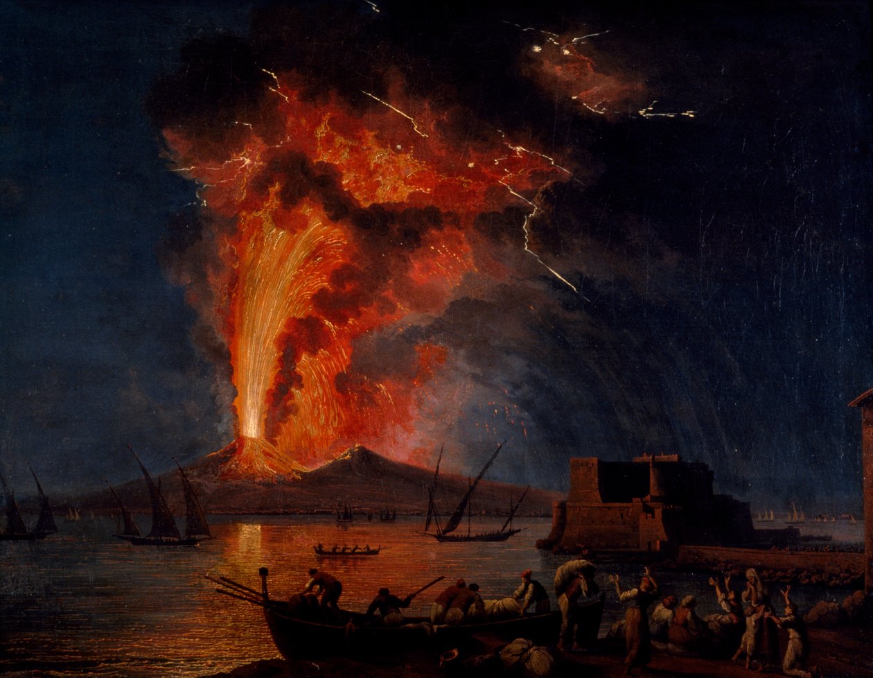 Erupce Vesuvu od Jacob-Philippe Hackert