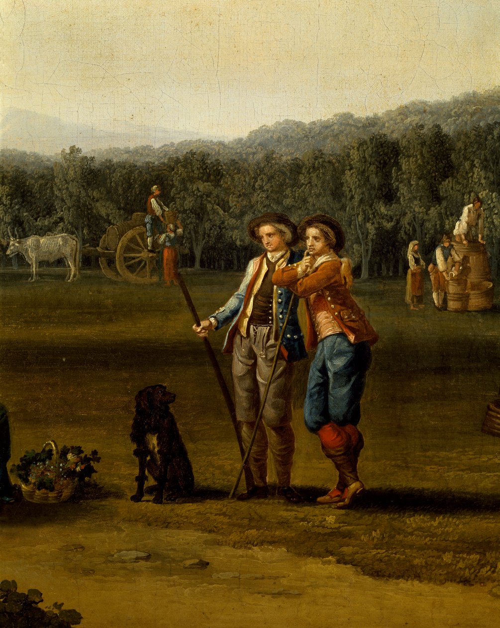 Sklizeň v Carditellu, Jacob Philipp Hackert, detail od Jacob Philippe Hackert