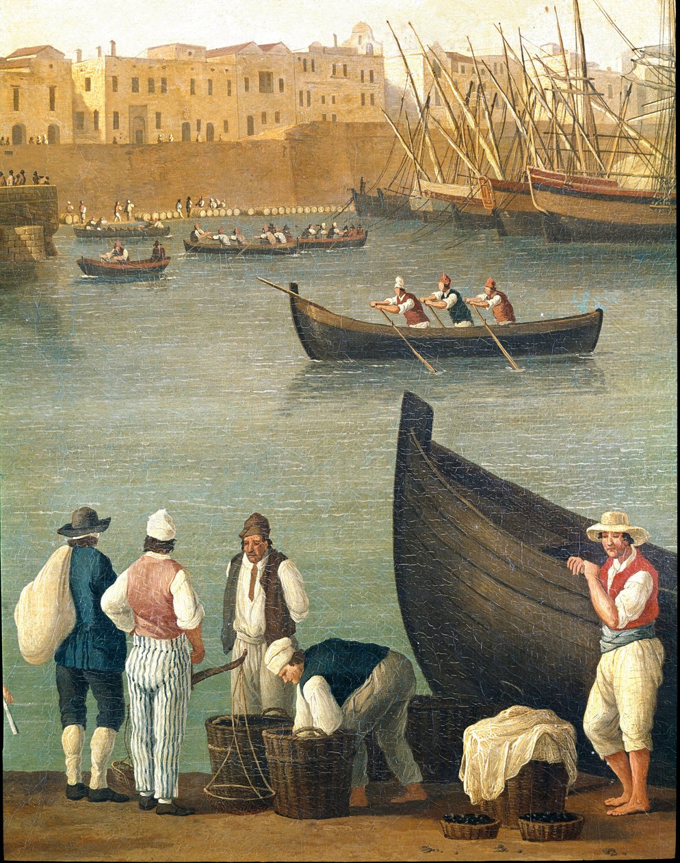 Rybáři slávek z Monopoli, Puglia, Itálie (Rybáři slávek v Monopoli) Malba Jacoba Philippa Hackert dit Hackert d