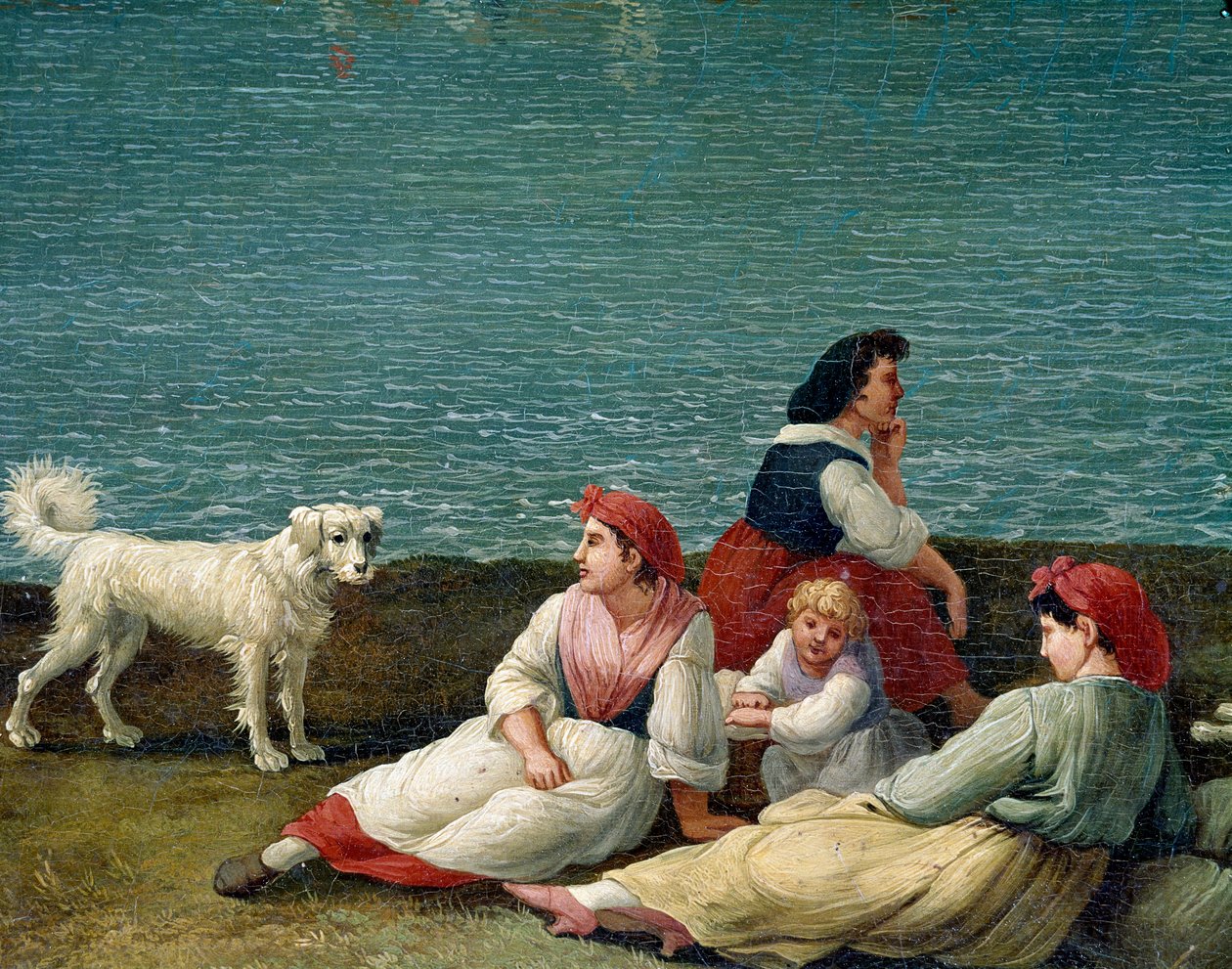 Rolníci z Barletty, Itálie - (rolnické ženy z Barletty) Detailní malba od Jacoba Philippa Hackerta dit Hackert d
