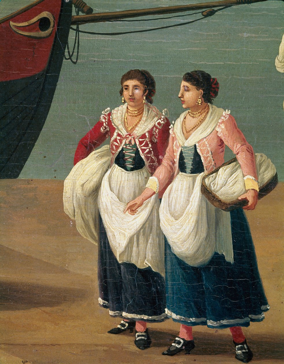 Dvě mladé dívky z Monopoli, Puglia, Itálie (Dívky z Monopoli) Obraz Jacoba Philippa Hackert dit Hackert d