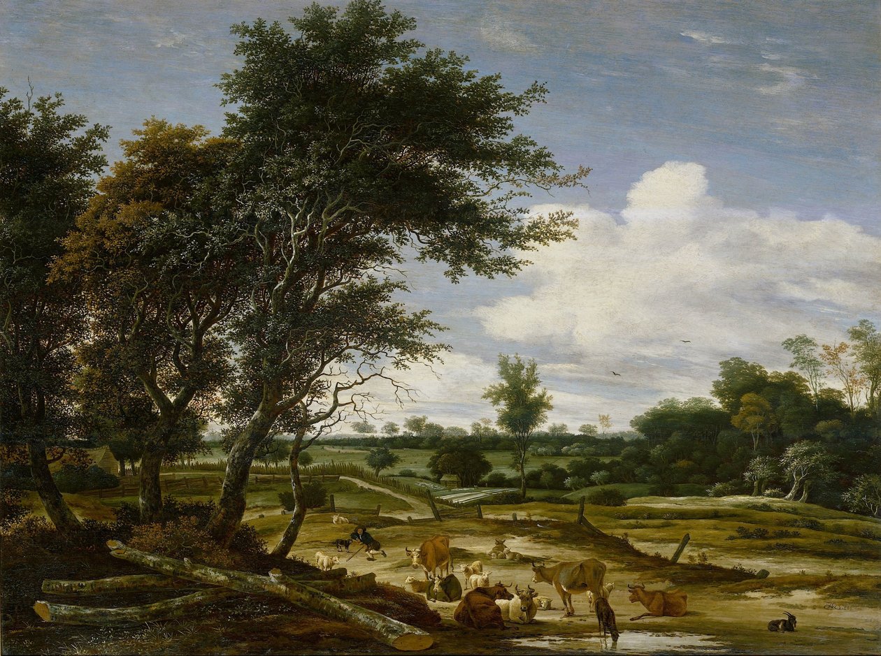 Krajina s pastevci a dobytkem od Jacob Salomonsz. van Ruysdael