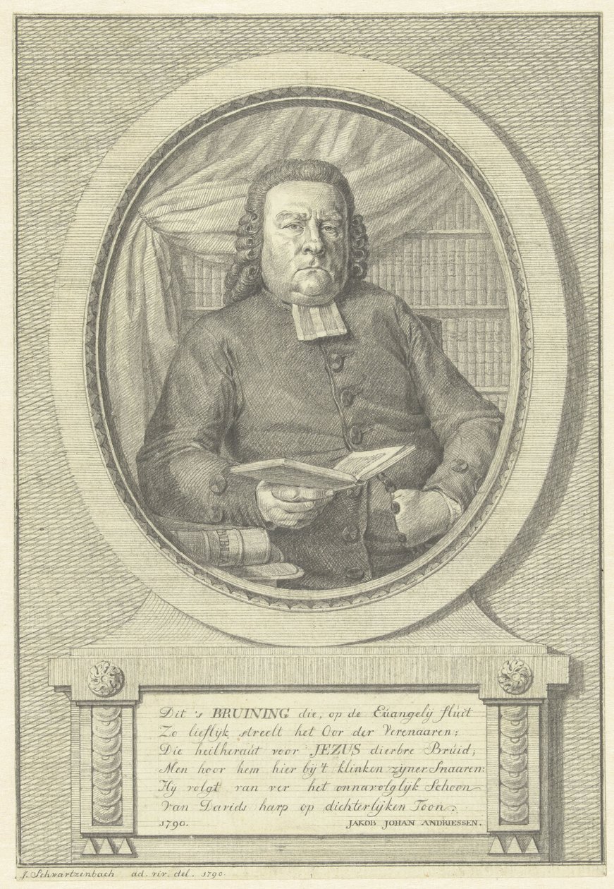 Portrét Hermanus Adrianus Bruining od Jacob Schwartzenbach