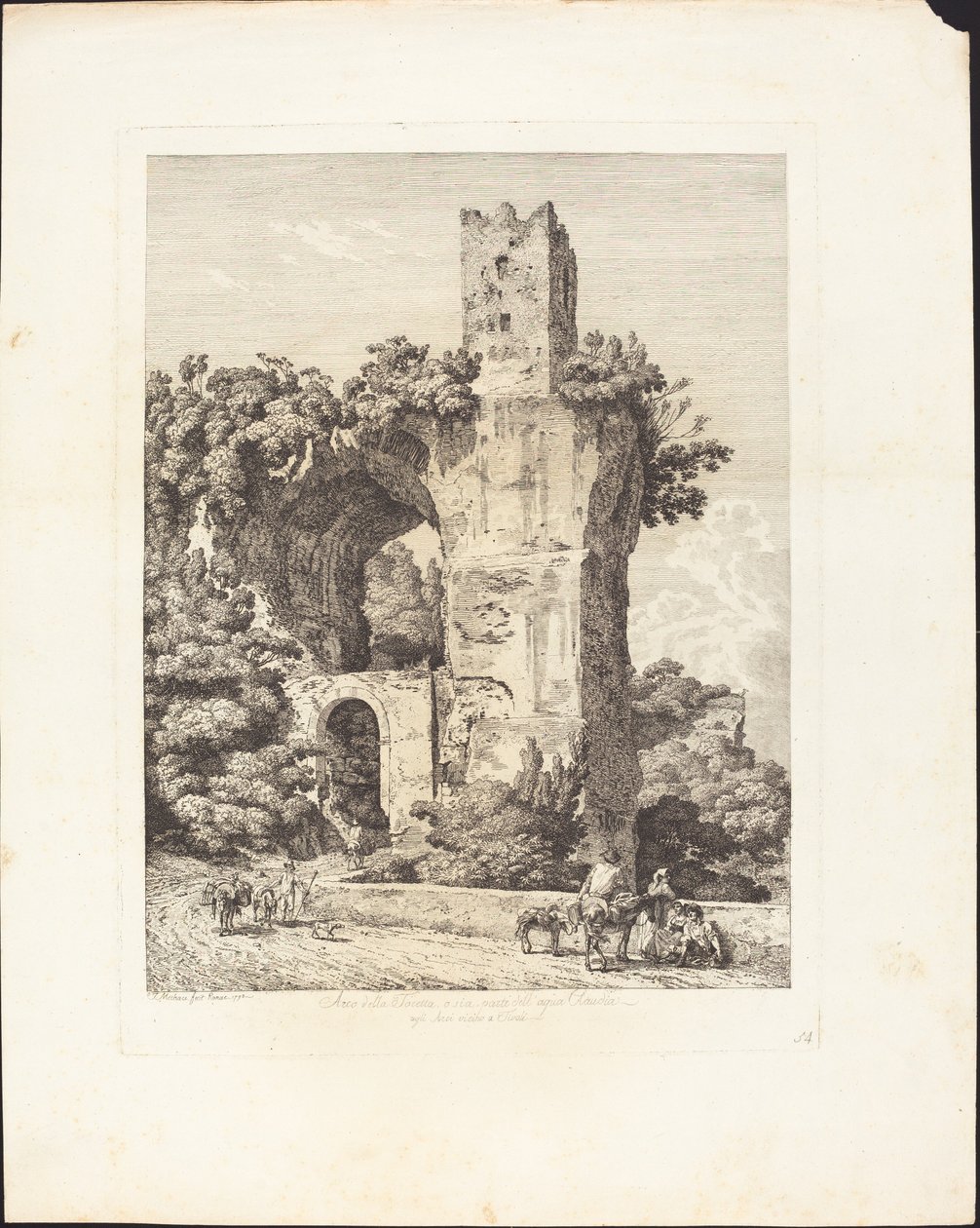 Arco della Toretta nebo je součástí vody Claudia, v Arci poblíž Tivoli od Jacob Wilhelm Mechau