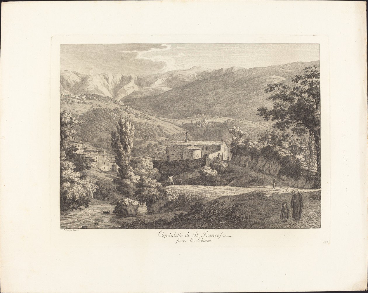 Ospitaletto di San Francesco, mimo Subiaco od Jacob Wilhelm Mechau