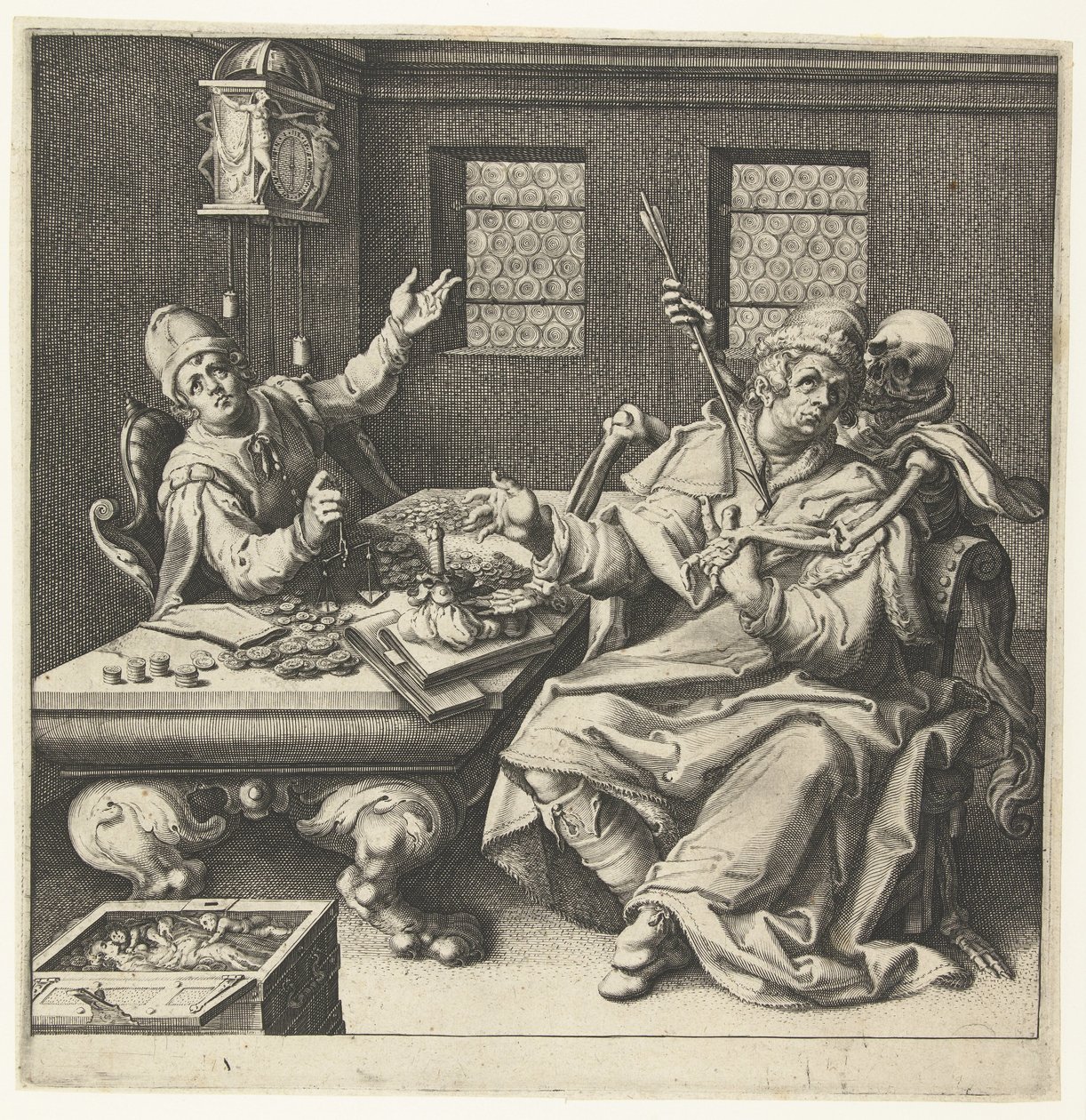 Váhy peněz a smrt od Jacob de Gheyn (II) (workshop of)