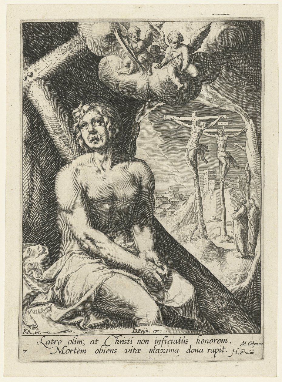 Dobrý vrah jako kajícný hříšník Osm kajícných hříšníků ze Starého a Nového zákona (název série) od Jacob de Gheyn (II) (workshop of)
