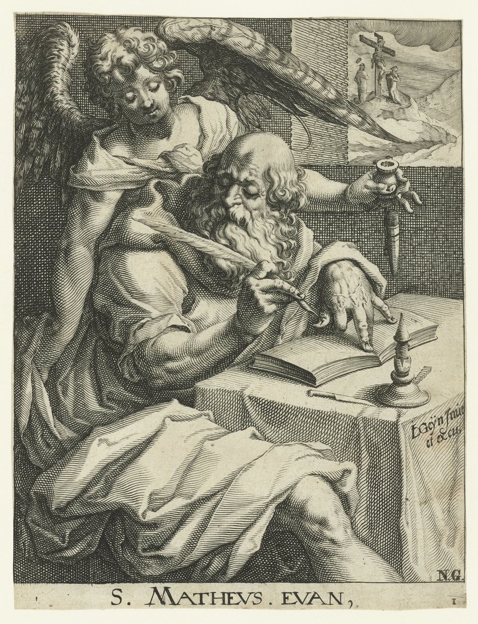 Evangelista Mattheus Čtyři evangelisté (název série) od Jacob de Gheyn (II) (workshop of)