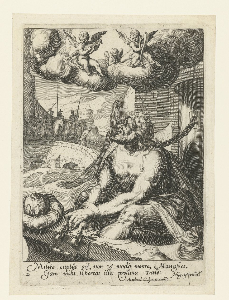 Manasse jako kajícný hříšník Osm kajícných hříšníků ze Starého a Nového zákona (název série) od Jacob de Gheyn (II) (workshop of)