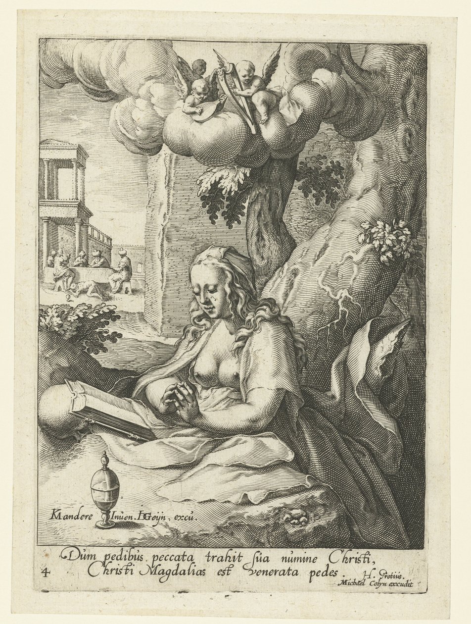 Máří Magdaléna jako kající hříšnice Osm kajícných hříšníků ze Starého a Nového zákona (název série) od Jacob de Gheyn (II) (workshop of)