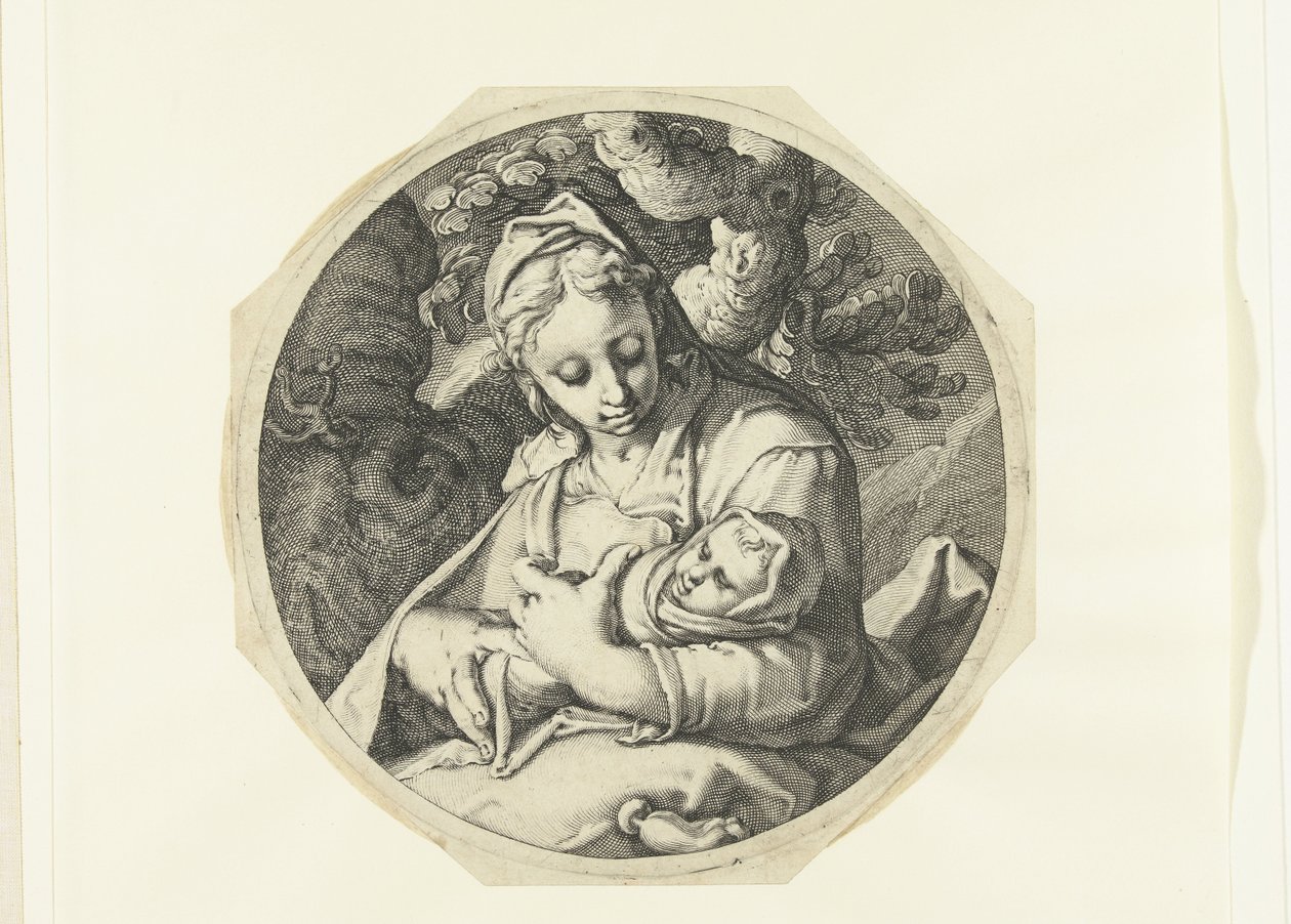 Marie s Ježíškem Marie s Ježíškem a Josef s tesařským nářadím (název série) od Jacob de Gheyn (II) (workshop of)