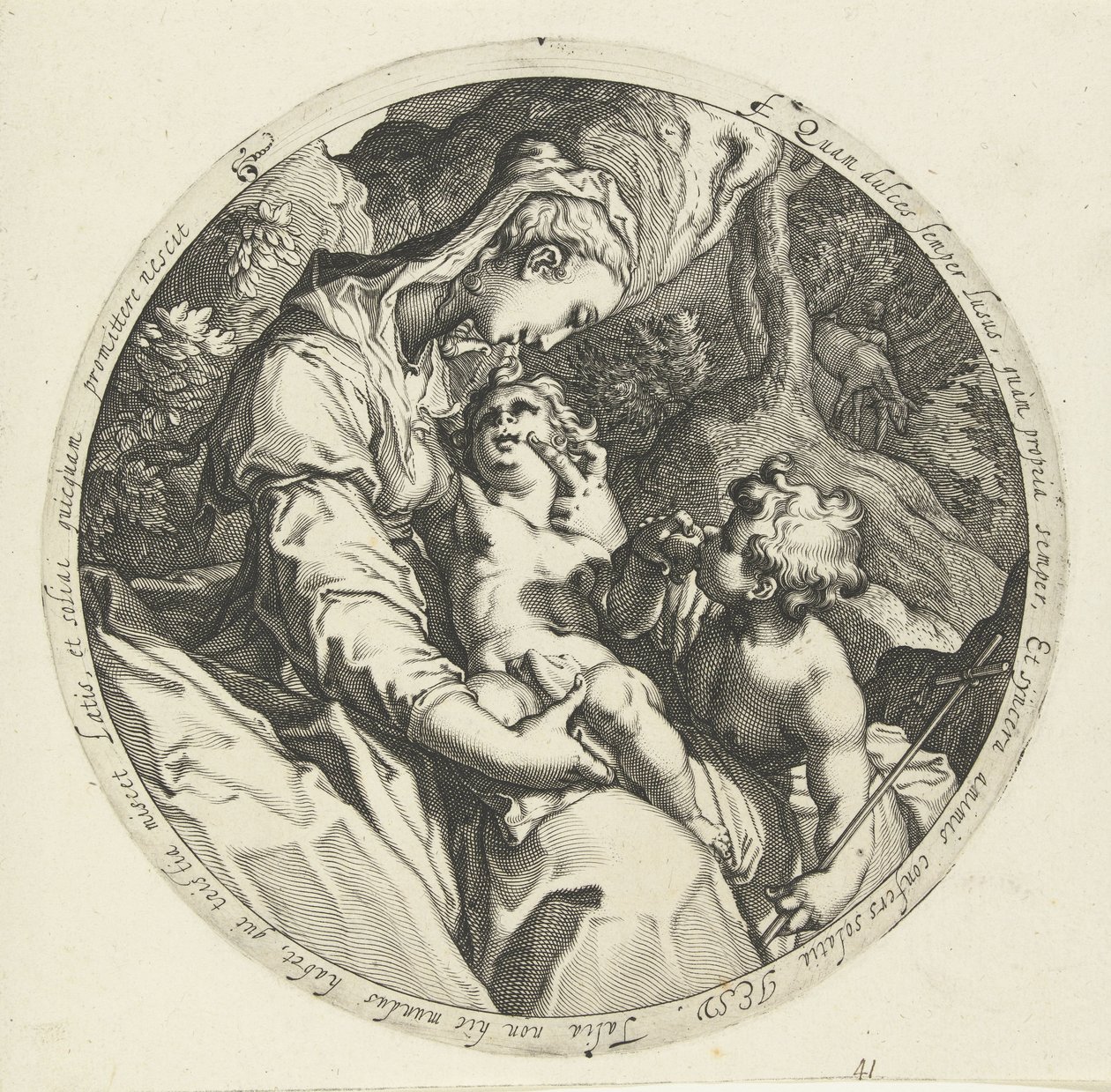 Marie s dítětem Krista a Jan Křtitel od Jacob de Gheyn (II) (workshop of)