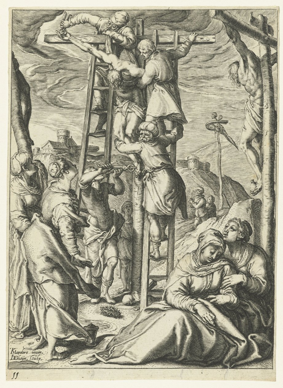Sestup z kříže Utrpení Krista (název série) od Jacob de Gheyn (II)