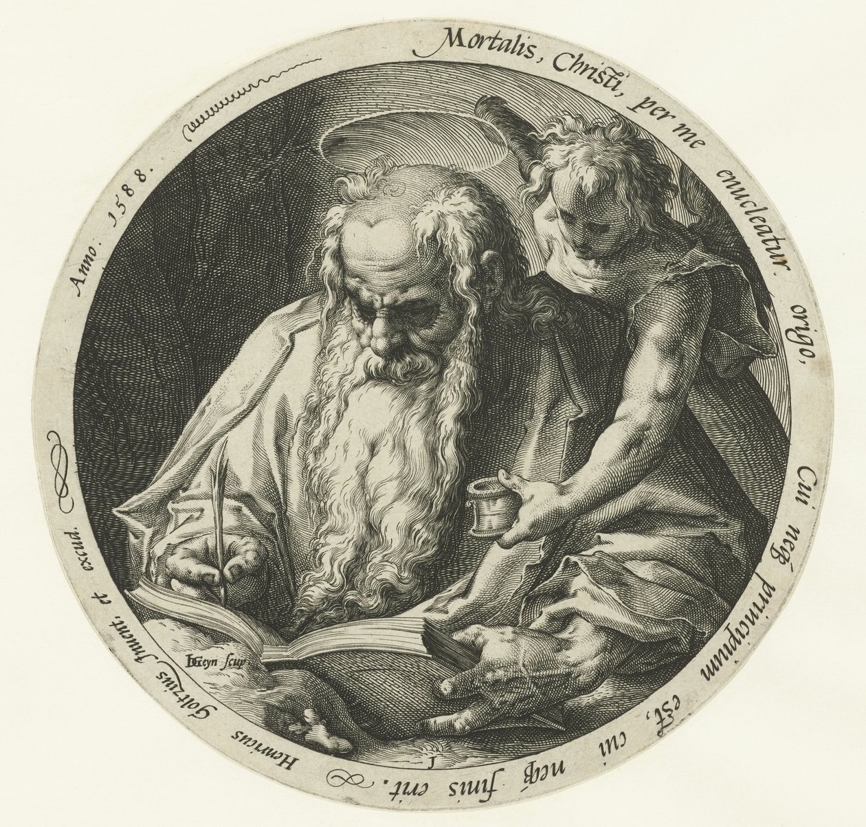 Evangelista Mattheus Čtyři evangelisté (název série) od Jacob de Gheyn (II)
