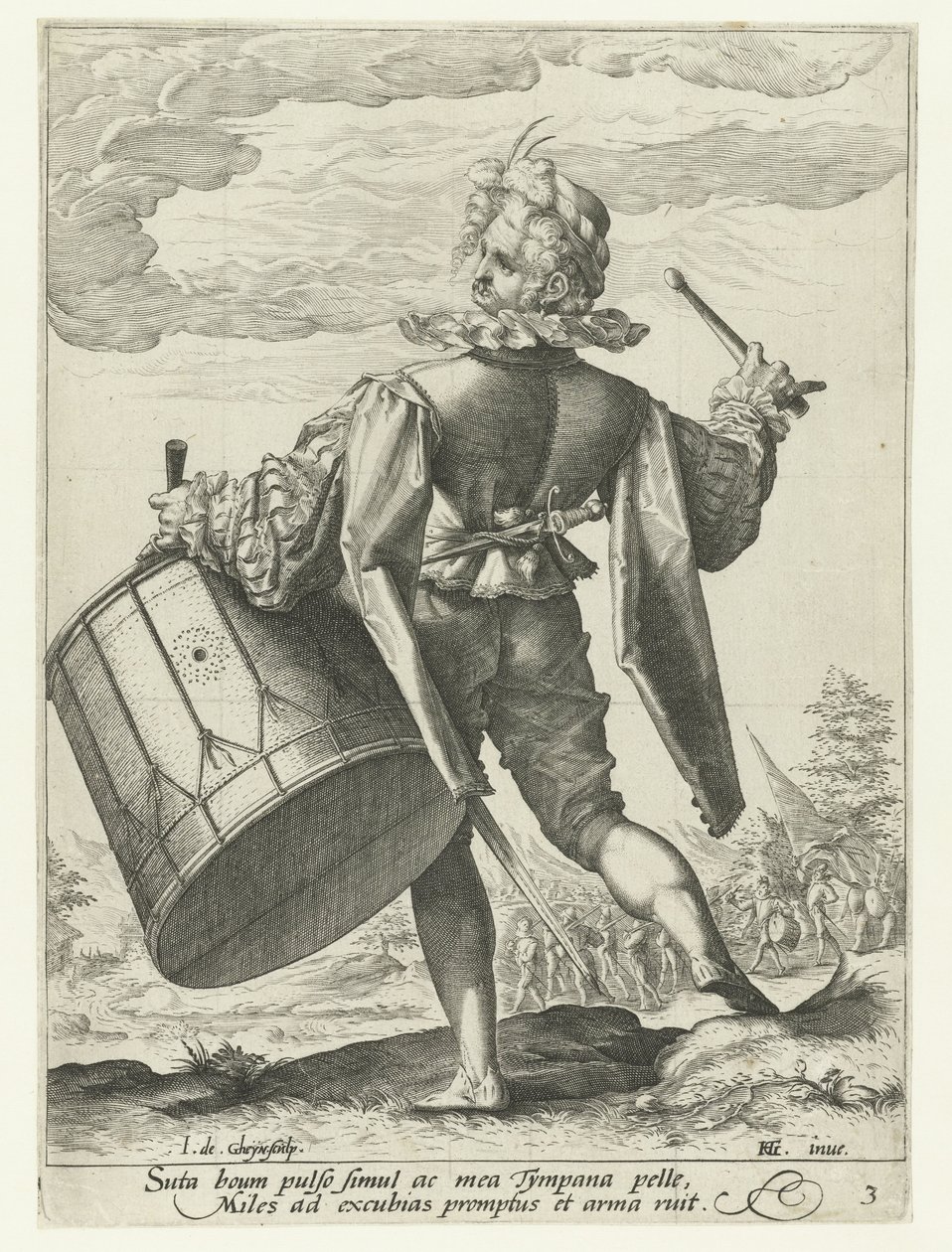 Bubeník Důstojníci a vojáci (název série) od Jacob de Gheyn (II)