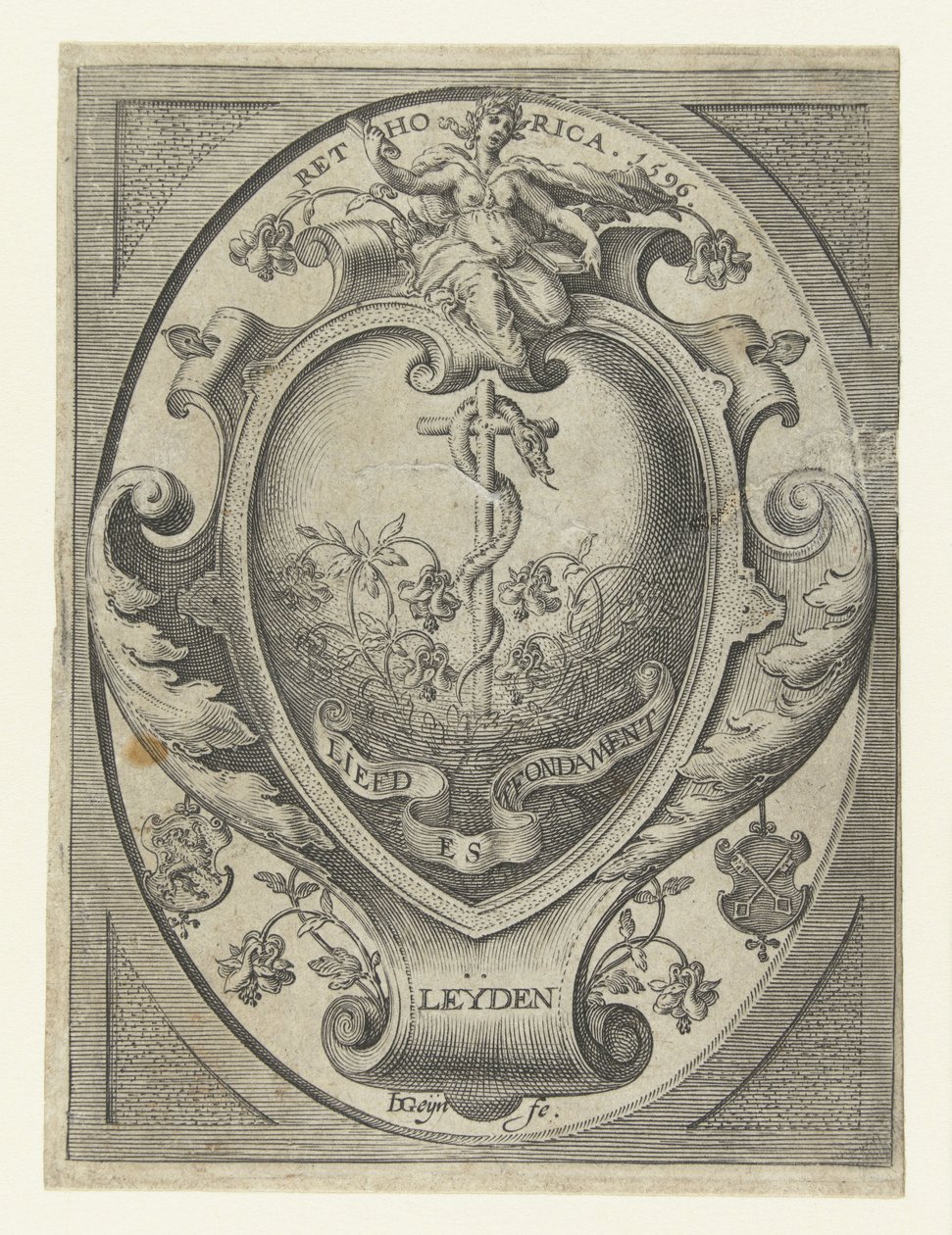 Erb Leidenské komory rétoriky Láska je základ od Jacob de Gheyn (II)