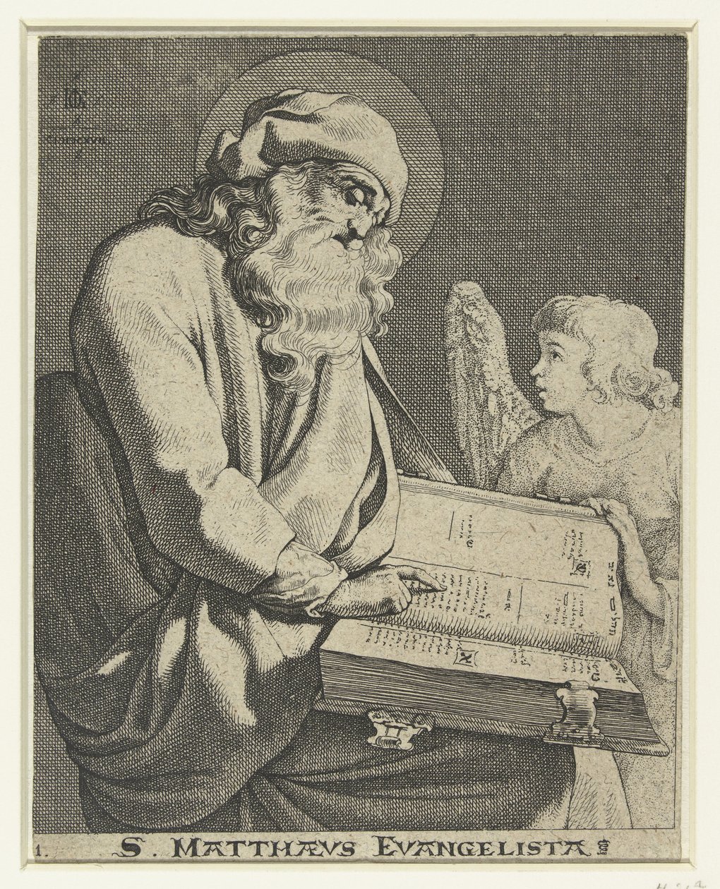Evangelista Mattheüs S. Matthaeus Evangelista (titul na předmětu) od Jacob de Gheyn (III)