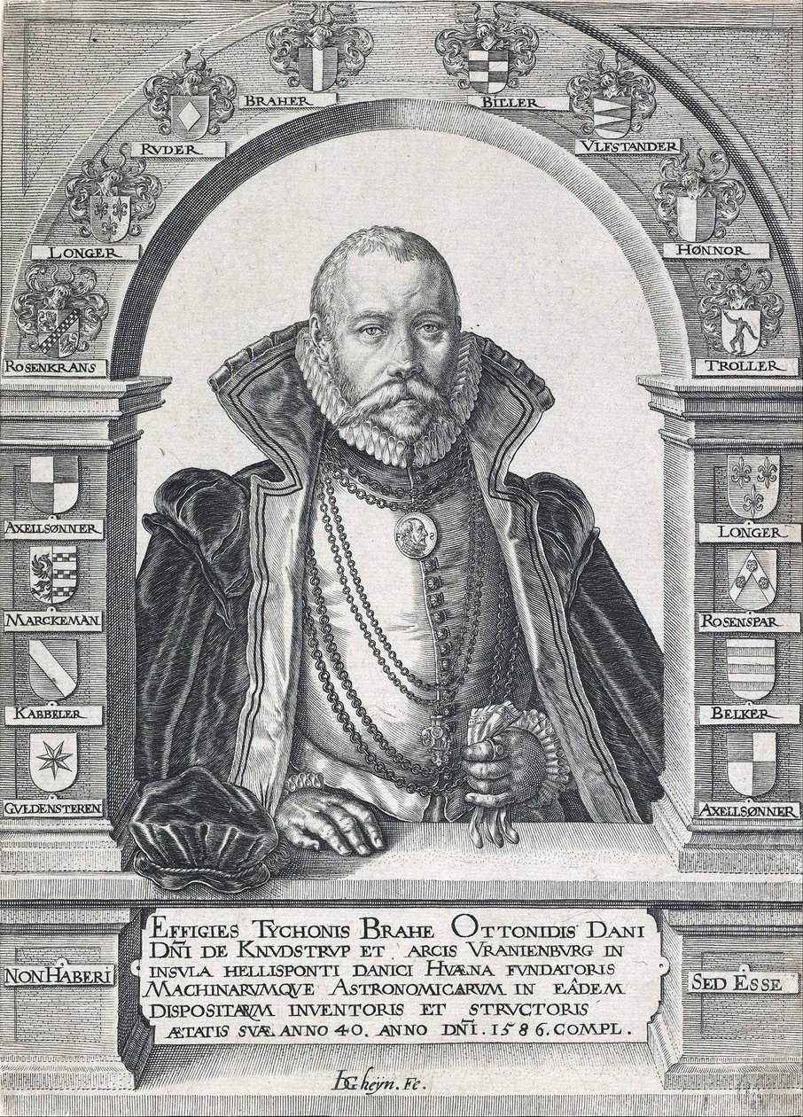 Portrét Tycha Brahe 1546 - 1601, hospoda. 1586. od Jacob de Gheyn