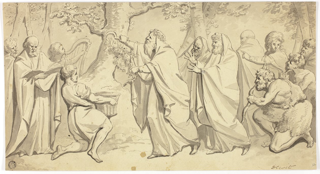 Druidové řežou jmelí od Jacob de Wit