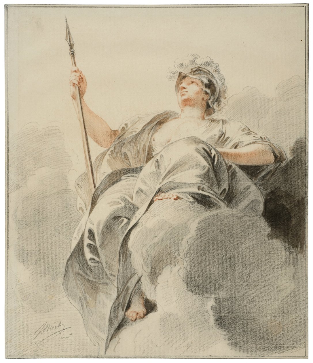 Minerva sedící na oblaku od Jacob de Wit