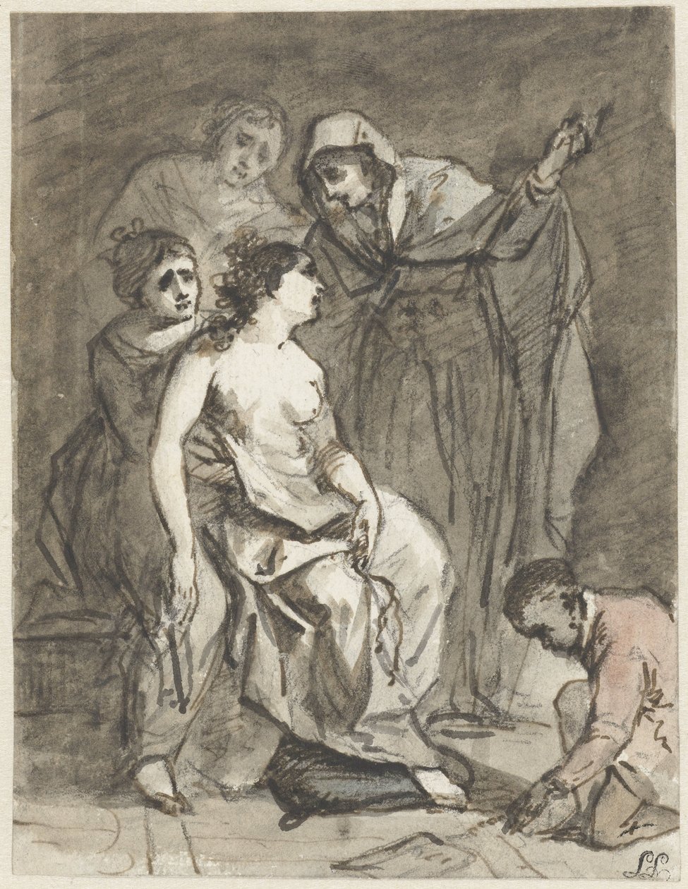 Náčrt kajícné Magdaleny (?) od Jacob de Wit