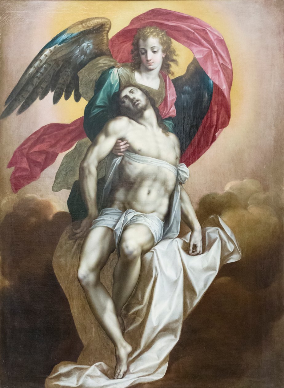 Mrtvý Kristus podpíraný andělem od Jacob de the Elder Backer