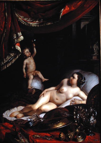 Alegorický Vanitas s Homo Bulla (Muž je jako bublina) a Svět žen (Lady World) 1654 (olej na plátně) od Jacob or Jacques van Loo