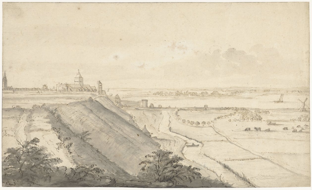 Pohled na Nijmegen od Jacob van Eynden (I)