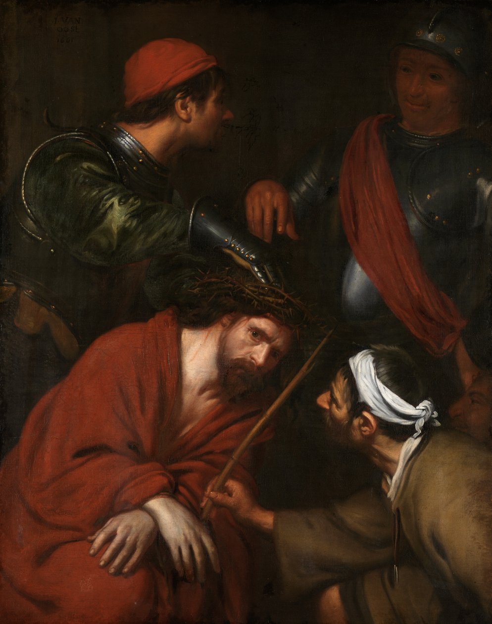 Kristus korunovaný trním (olej na plátně) od Jacob van Oost