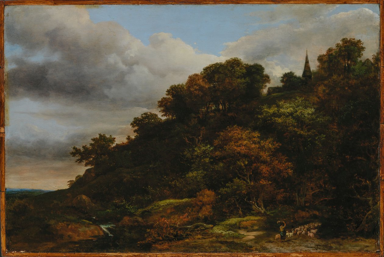 Zalesněný kopec od Jacob van Ruisdael