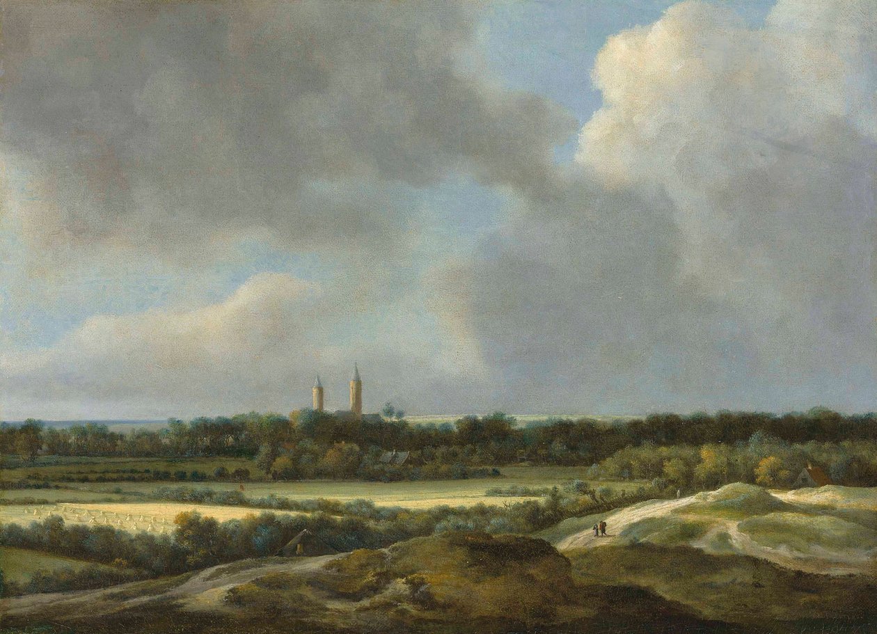 Rozsáhlá krajina s obilnými poli, za nimi Heemstede od Jacob van Ruisdael