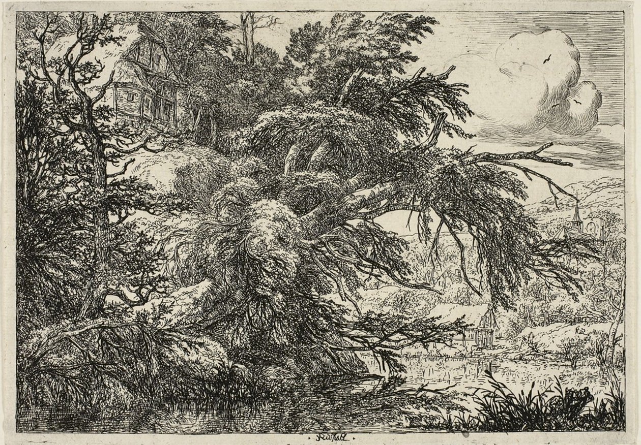 Chata na vrcholu kopce od Jacob van Ruisdael